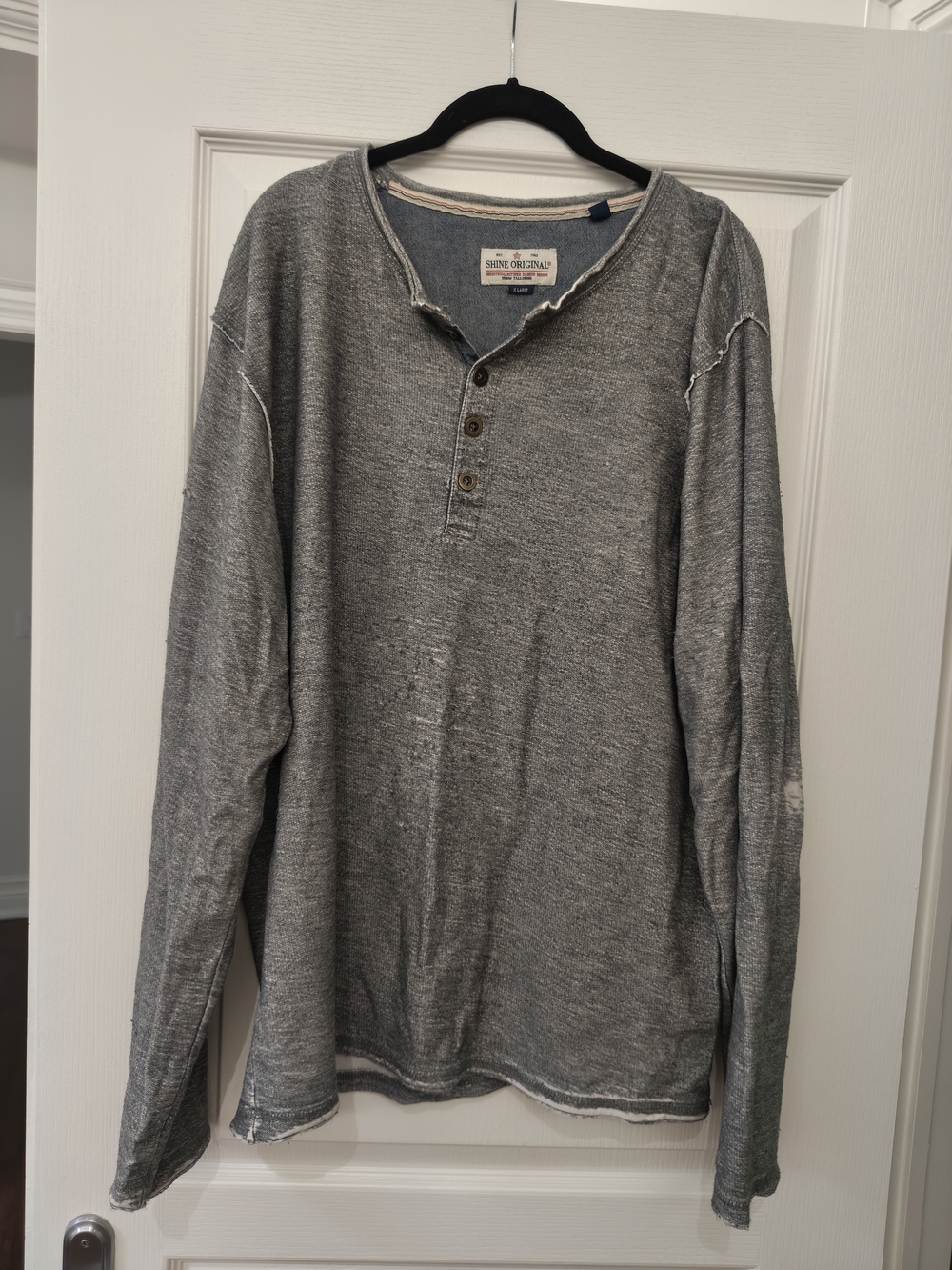 Men’s Gray Henley Sweatshirt